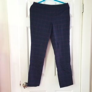 Talbots windowpane checked lined wool pants 2